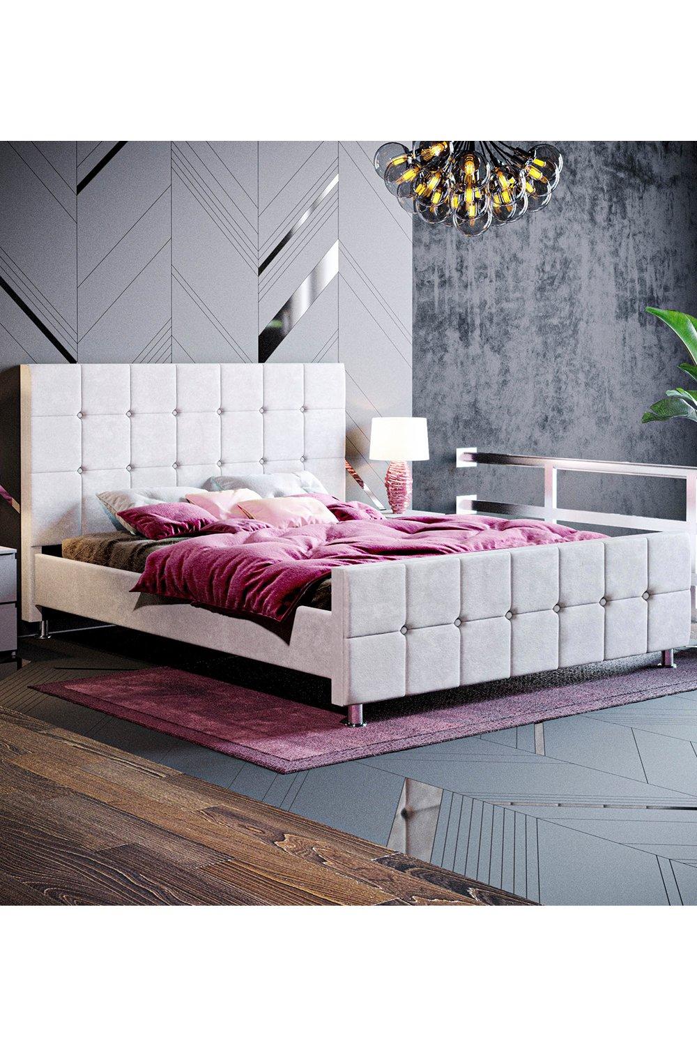 Vida Designs Valentina King Size Bed Frame Velvet Fabric 1180 x 1570 x 2160 mm